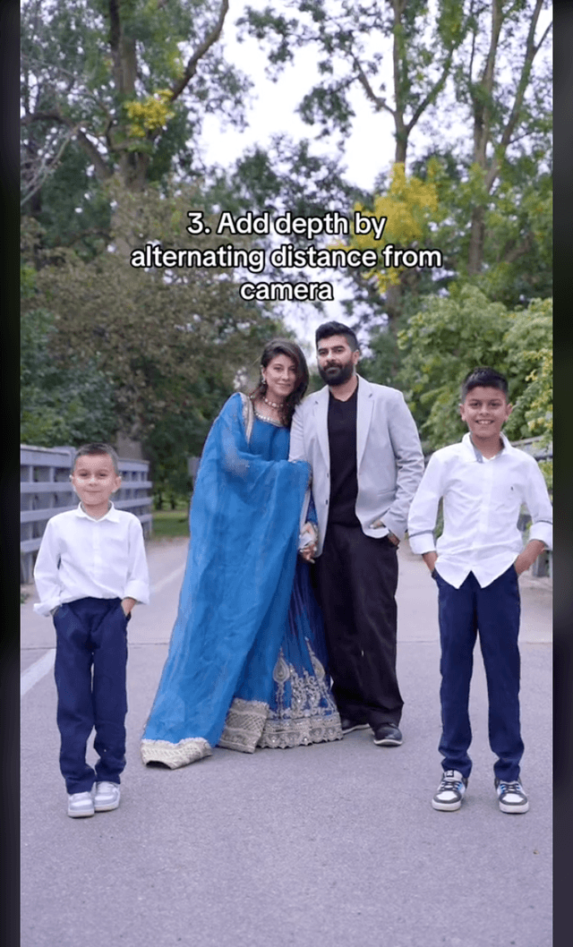 Add depth by alternating distance from camera