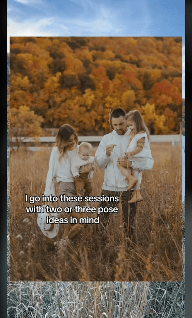 I go into these sessions with two or three pose ideas in mind